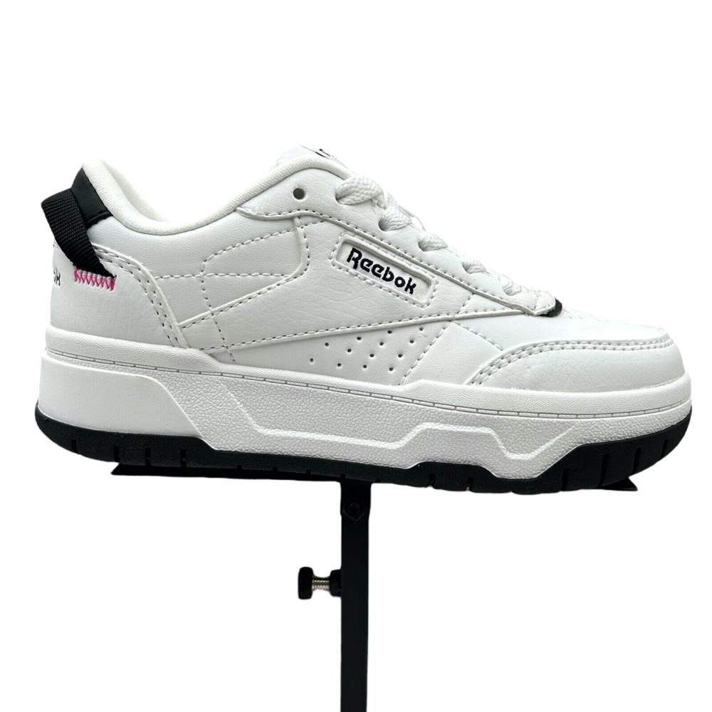 Reebok Tech Geo Youth Girls Athletic Sneakers Size 3Y White/Black Lace up Shoes‎